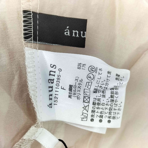 アニュアンス anuans シースルーネックギャザーブラウス レディース FREE