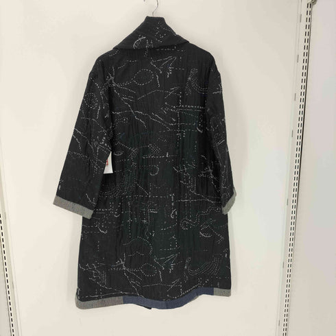 ハートイッセイミヤケ Haat ISSEY MIYAKE 混紡 刺し子 生地 刺繍 総柄 ロング コート レディース JPN:2