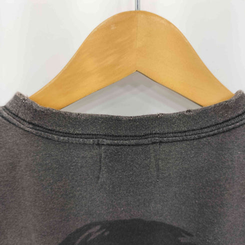 オールドクロウ OLD CROW ワンポイント プリント クラックデザイン フェード クルーネック半袖Tシャツ メンズ S