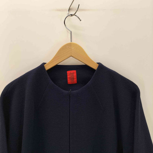 ハートイッセイミヤケ Haat ISSEY MIYAKE ポリ ウール 混紡 ジップアップ ノーカラー コート レディース JPN:3