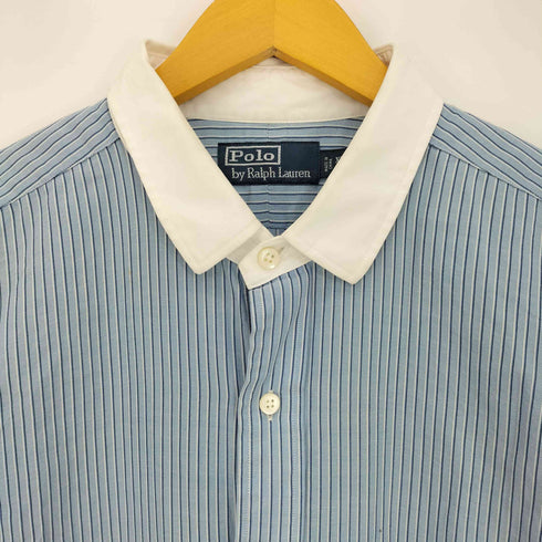 ポロバイラルフローレン Polo by RALPH LAUREN 90-00s ポニー無し ストライプ クレリックシャツ メンズ XLT