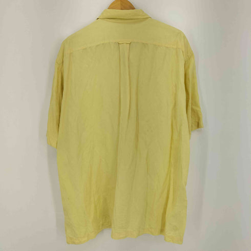 ポロバイラルフローレン Polo by RALPH LAUREN 90-00s CALDWELL シルクリネン 半袖開襟シャツ 裾ポニー メンズ import:XL