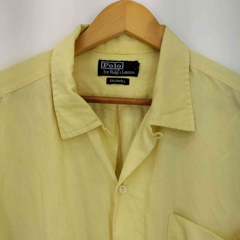 ポロバイラルフローレン Polo by RALPH LAUREN 90-00s CALDWELL シルクリネン 半袖開襟シャツ 裾ポニー メンズ import:XL