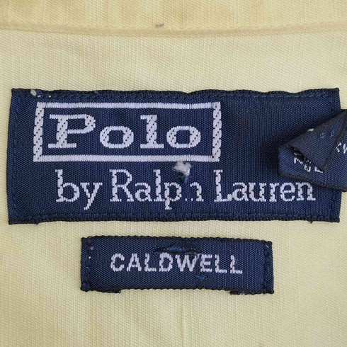 ポロバイラルフローレン Polo by RALPH LAUREN 90-00s CALDWELL シルクリネン 半袖開襟シャツ 裾ポニー メンズ import:XL