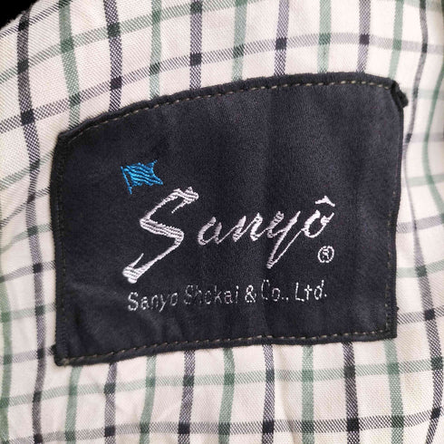 サンヨー SANYO 玉虫 裏地チェック比翼ステンカラーコート メンズ