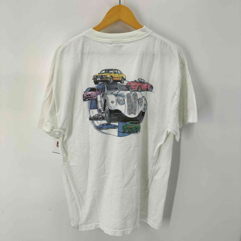 企業 USA製 袖シングル&裾ダブル ロゴプリントTシャツ メンズ import:XL