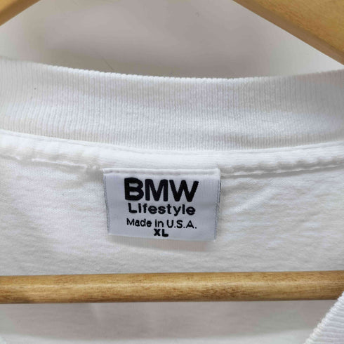 企業 USA製 袖シングル&裾ダブル ロゴプリントTシャツ メンズ import:XL