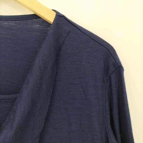 ヨウジヤマモト Yohji Yamamoto SUPER 100 WOOL FRAISE DRAPE DETAIL R NECK LONG SLV T レディース 2