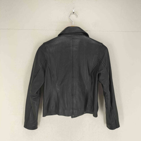ニコアンド niko and... sheep leather ラムレザーダブルジップダブルライダースジャケット レディース M