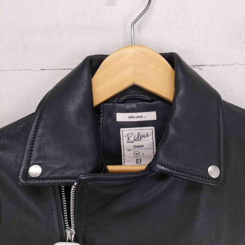 ニコアンド niko and... sheep leather ラムレザーダブルジップダブルライダースジャケット レディース M