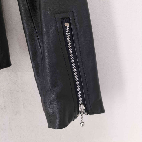 ニコアンド niko and... sheep leather ラムレザーダブルジップダブルライダースジャケット レディース M