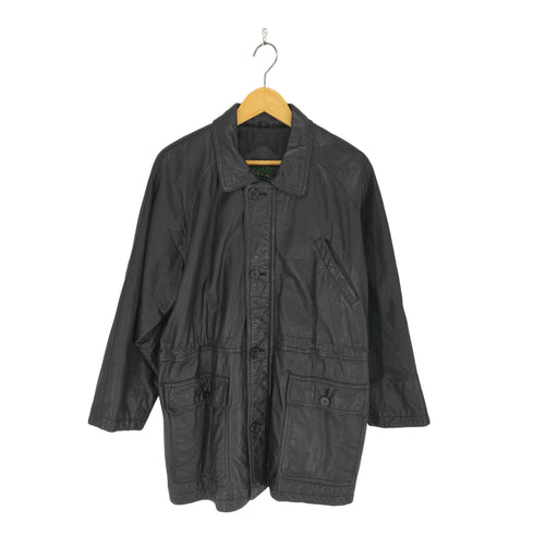 RECUERDO CLUB cow leather 裏地キルティングカウレザーカーコート メンズ M