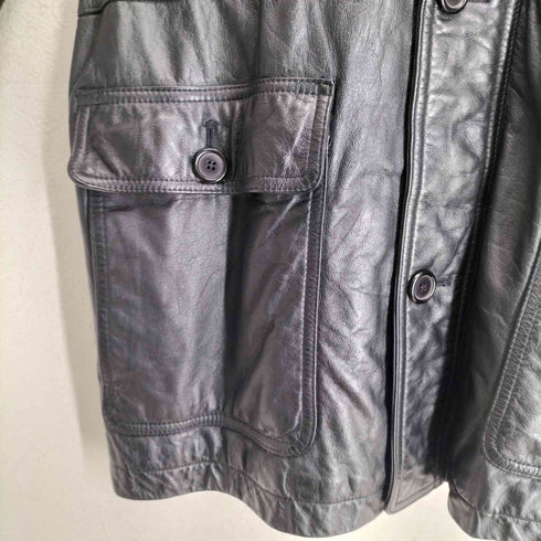 RECUERDO CLUB cow leather 裏地キルティングカウレザーカーコート メンズ M