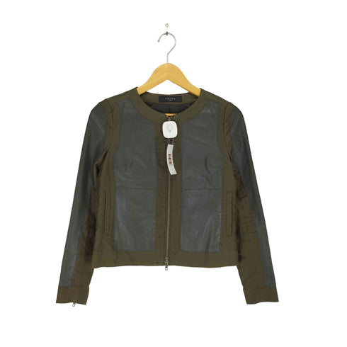 サクラ SACRA lamb leather ラムレザー切替ダブルジップシングルライダースジャケット レディース 38