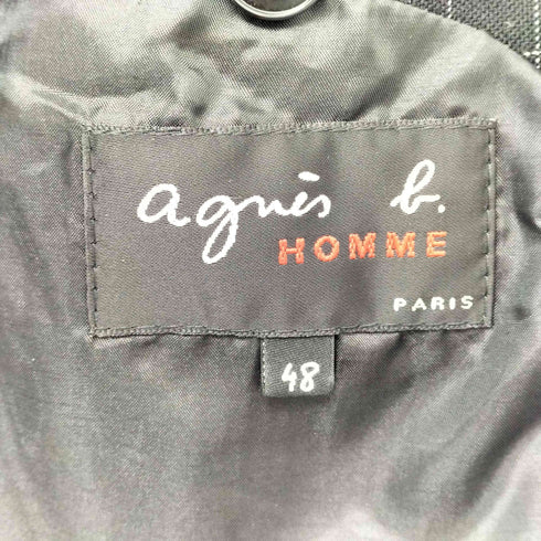 アニエスベーオム Agnes b.homme チェック柄 ウール混 2B テーラードジャケット メンズ JPN:48