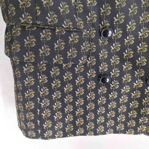 エイチアンドエム H&M ジャガードリーフデザインダブルテーラードジャケット レディース 38