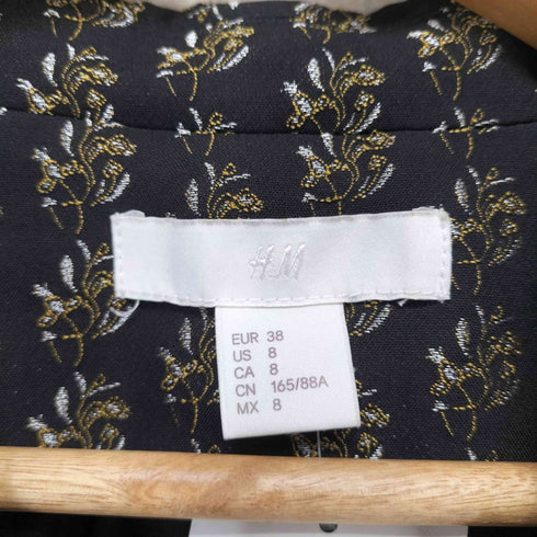 エイチアンドエム H&M ジャガードリーフデザインダブルテーラードジャケット レディース 38