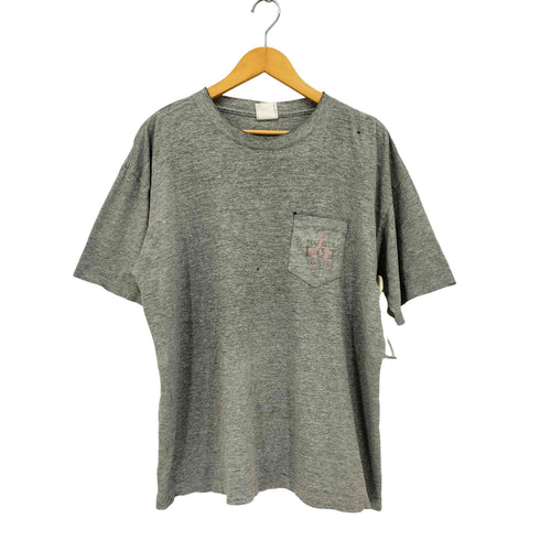 90S USA製 TEE JAYS ボディ 背面 カプセル プリント ポケット S/S クルーネック Tシャツ ボロ メンズ import:XL