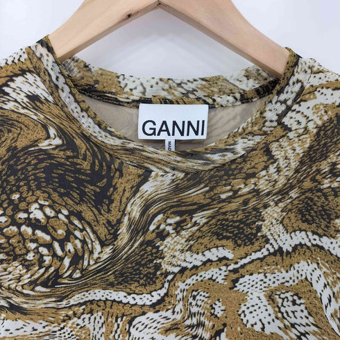 ガニー Ganni ドレープ柄 デザインワンピース レディース JPN:36