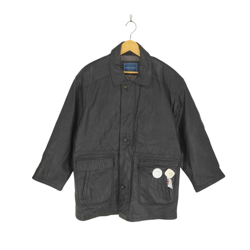 PIERRE BONEE cow leather カウレザーカーコート メンズ LL