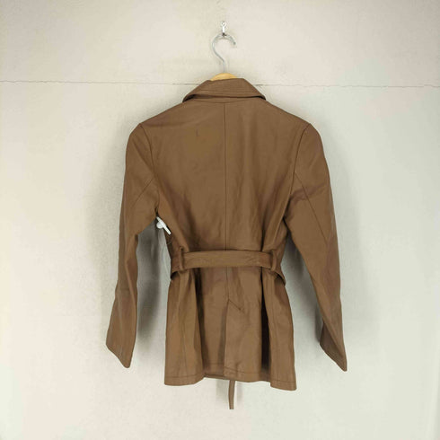 ru lamb leather ラムレザーショートピーコート レディース 3