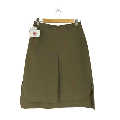 ジルサンダーネイビー JIL SANDER NAVY フロントプリーツ 玉虫 台形 スカート レディース 40
