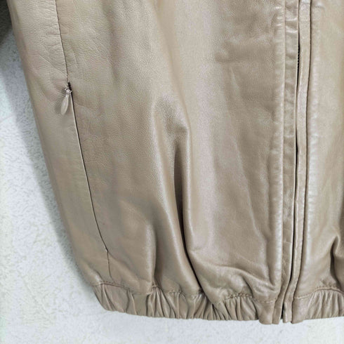 エムプルミエ M-PREMIER lamb leather ラムレザーノーカラージャケット レディース 36