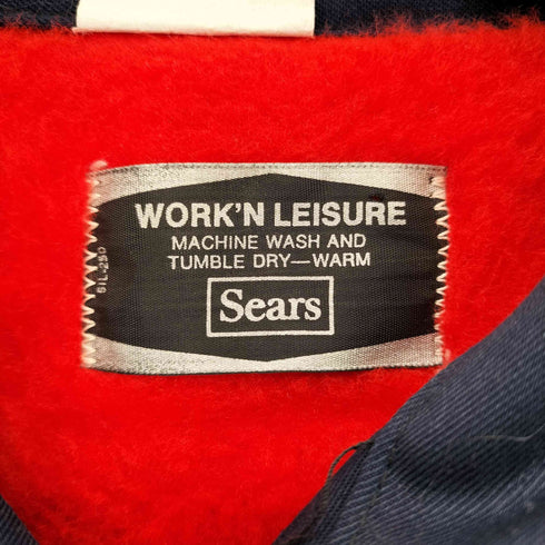 シアーズ Sears 70s WORKN LEISURE 企業ロゴ刺繍 裏地フリース ブルゾン メンズ import:M