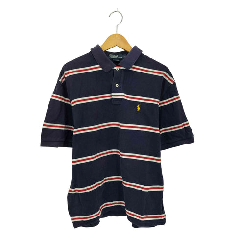 ポロバイラルフローレン Polo by RALPH LAUREN 90s ポニー刺繍ロゴ ボーダー ポロシャツ メンズ import:L