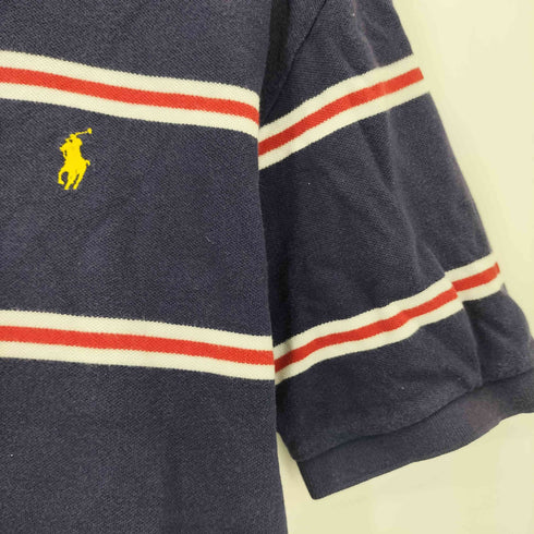 ポロバイラルフローレン Polo by RALPH LAUREN 90s ポニー刺繍ロゴ ボーダー ポロシャツ メンズ import:L