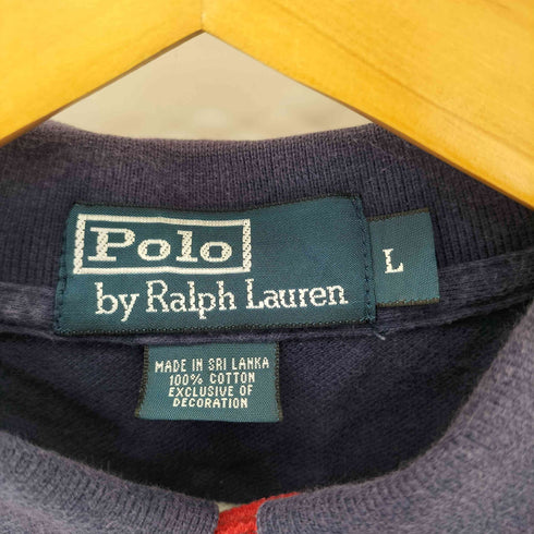 ポロバイラルフローレン Polo by RALPH LAUREN 90s ポニー刺繍ロゴ ボーダー ポロシャツ メンズ import:L