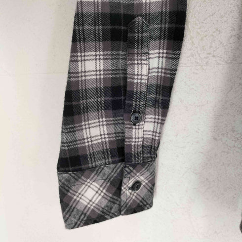 バーバリーブラックレーベル BURBERRY BLACK LABEL 裾ホース刺繍チェック柄レギュラーシャツ メンズ 3