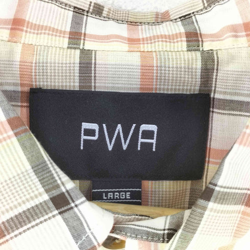 プア PWA チェック柄 ハーフボタン シースルーシャツ メンズ JPN:L