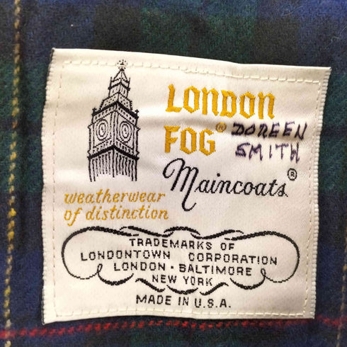 ロンドンフォグ LONDON FOG 70-80S USA製 裏地チェック ライナー付き トレンチ コート レディース 14