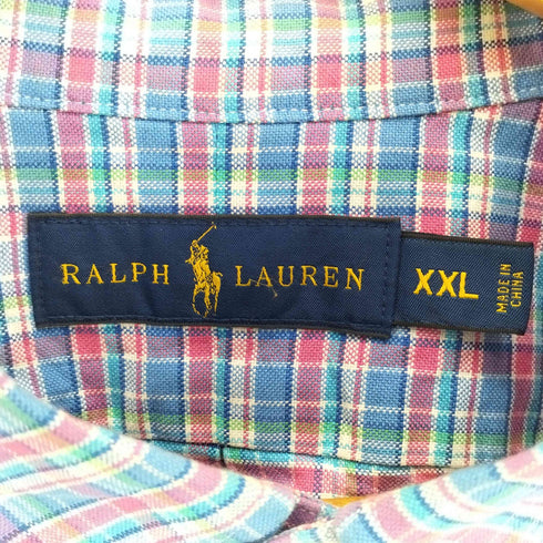ラルフローレン RALPH LAUREN ポニー刺繍 ボタンダウン マドラスチェック シャツ メンズ XXL