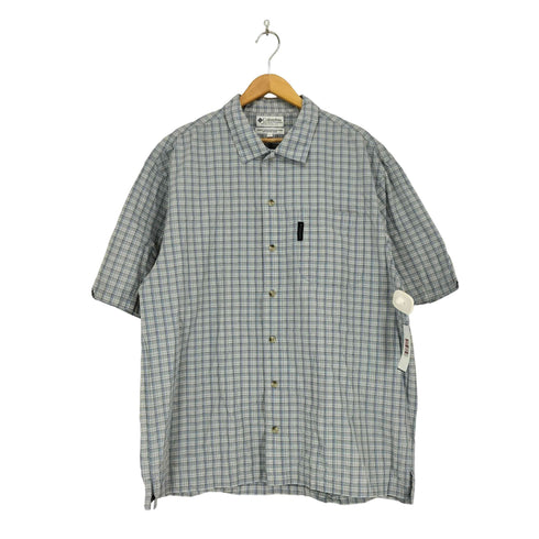 コロンビア Columbia チェック ロゴパッチ ポケット シャツ メンズ import:L