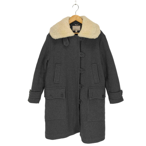 バナナリパブリック BANANA REPUBLIC 襟ボアウールロングコート レディース import:XS