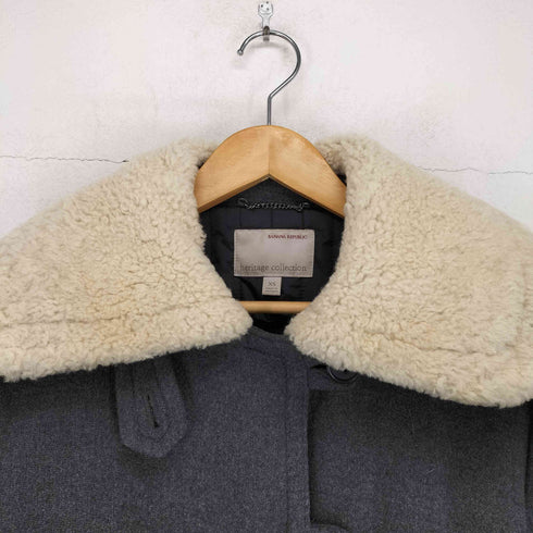 バナナリパブリック BANANA REPUBLIC 襟ボアウールロングコート レディース import:XS