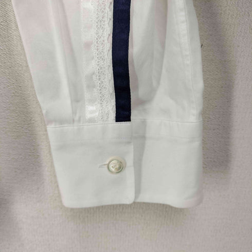トリココムデギャルソン tricot COMME des GARCONS 丸襟 サイドレース ラインテープ 長袖シャツ レディース M