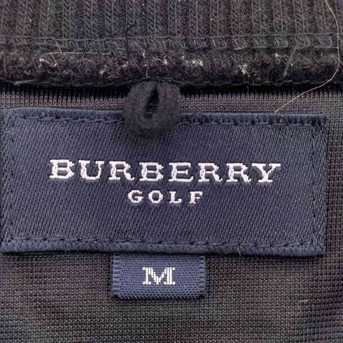 バーバリーゴルフ BURBERRY GOLF ロゴ刺繍 ショルダーキルティング切替 アクリル クルーネックスウェット メンズ import:M