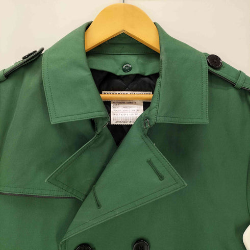 キャサリンハムネットロンドン KATHARINE HAMNETT LONDON 裏地キルティング ライナー付き ダブルブレスト バルマカーン ステンカラー トレンチ コート メンズ import:XL