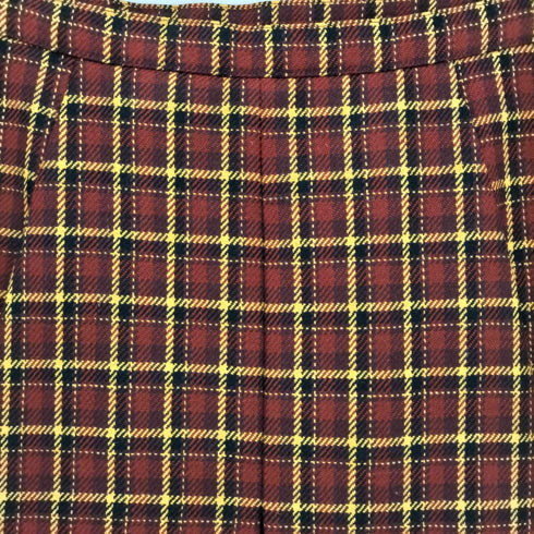 プランシー PLAN C タータンチェック ミディプリーツスカート Check Pleated Wool Skirt レディース 42