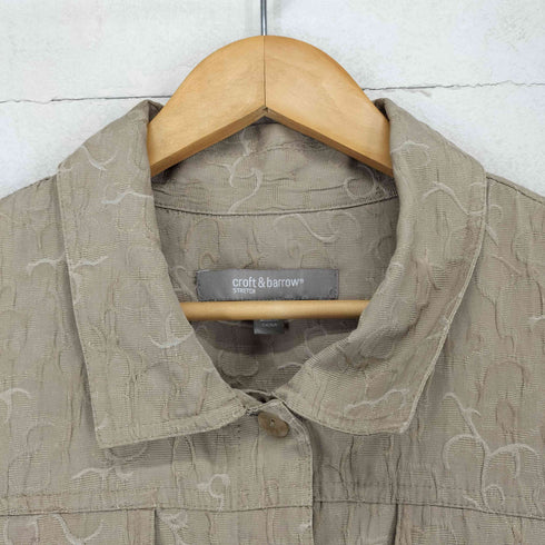クラフトアンドバロー Croft&Barrow 総柄刺繍フラップポケットジャケット レディース JPN:XL