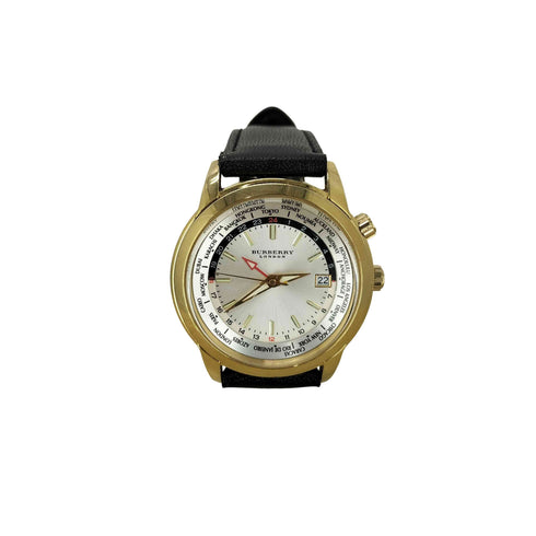 バーバリーロンドン BURBERRY LONDON World Time ワールドタイム スチール アナログ クォーツ 腕時計 メンズ