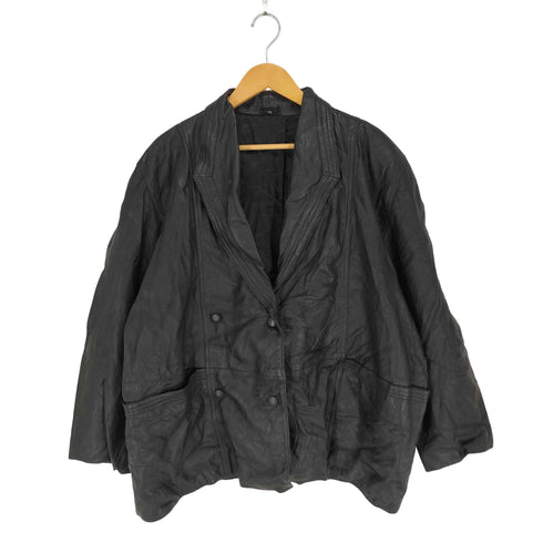 Sheep Leather ダブルブレスト レザー ジャケット メンズ 48