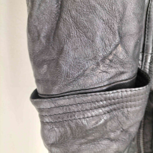 Sheep Leather ダブルブレスト レザー ジャケット メンズ 48