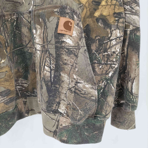 カーハート Carhartt メキシコ製 リアルツリー カモジップ スウェット フーディ パーカー メンズ M