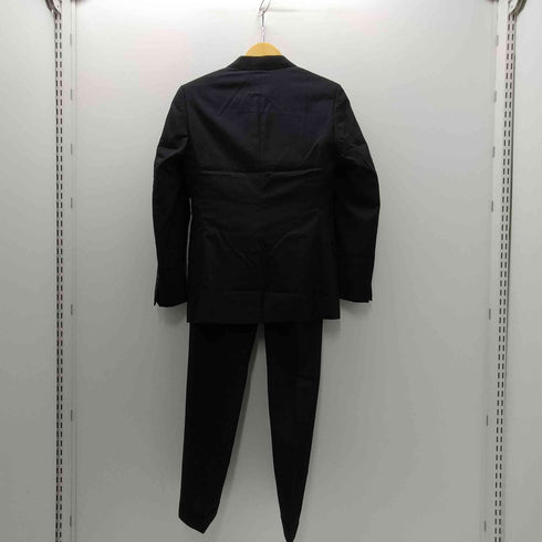 ユナイテッドアローズグリーンレーベルリラクシング UNITED ARROWS green label relaxing 裏地背抜き ウール ポリ シルク 混紡 ストライプ 2B テーラードジャケット スラックス パンツ 裾ダブル セットアップ メンズ ジャケット42パンツ76