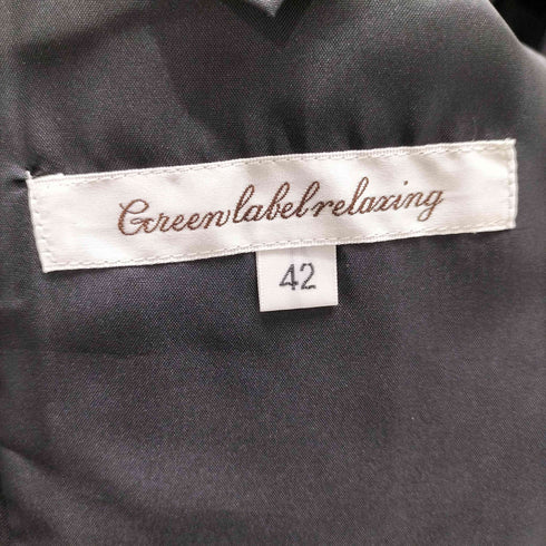 ユナイテッドアローズグリーンレーベルリラクシング UNITED ARROWS green label relaxing 裏地背抜き ウール ポリ シルク 混紡 ストライプ 2B テーラードジャケット スラックス パンツ 裾ダブル セットアップ メンズ ジャケット42パンツ76