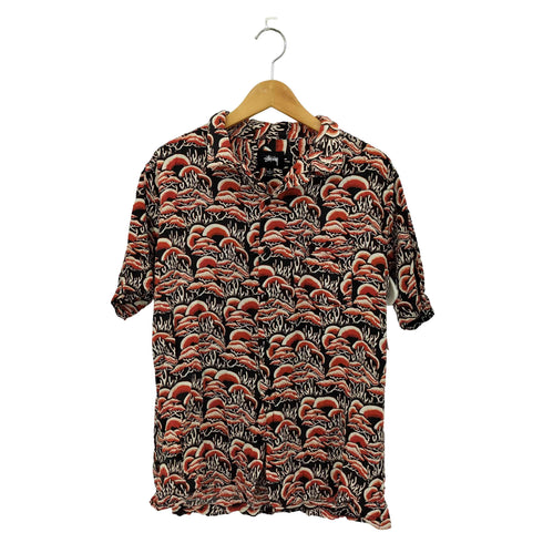 ステューシー Stussy CORAL PATTRN SHIRT コーラル パターン 総柄 レーヨン オープンカラーシャツ メンズ S